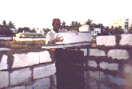 Continuing construction above lintel
