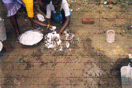 Add lime to mud