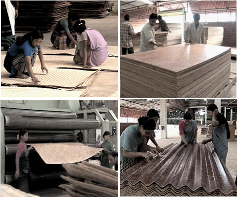 Bamboo Mat Corrugated Roofing Sheets  