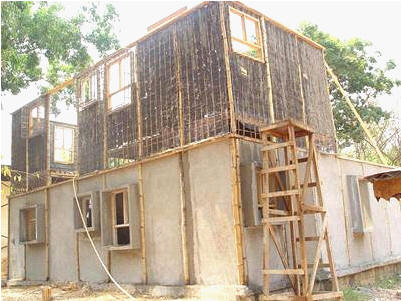 Two Storey Bamboo Housing System