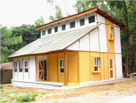 Two Storey Bamboo Housing System